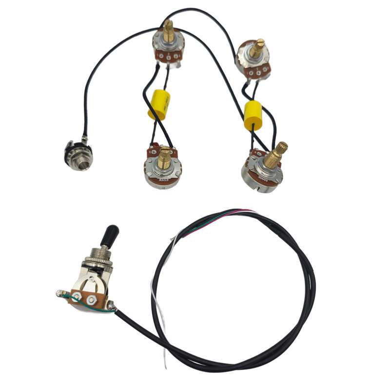 Pre-wired Electronics for Les Paul, SG or similar with 2V2T Full Size Brass Shaft Pots