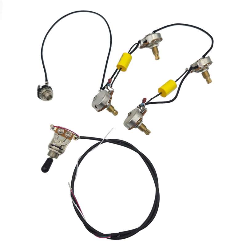 Pre-wired Electronics for Les Paul, SG or similar with 2V2T Full Size Brass Shaft Pots