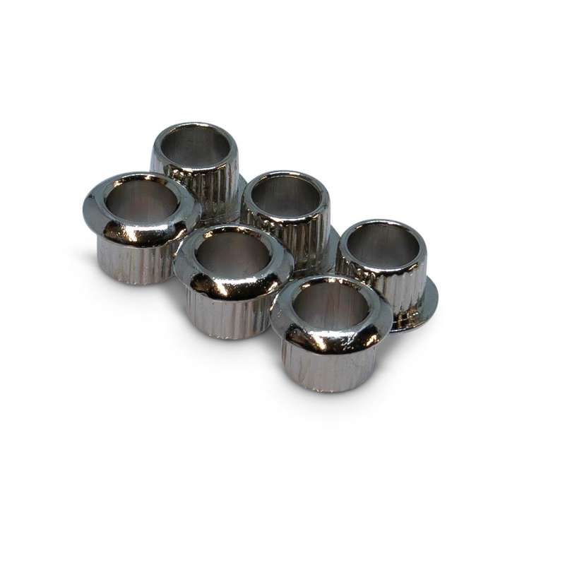 Chrome Push-fit Bushings for 8mm Tuner Holes (6.2mm internal Diameter) set of 6