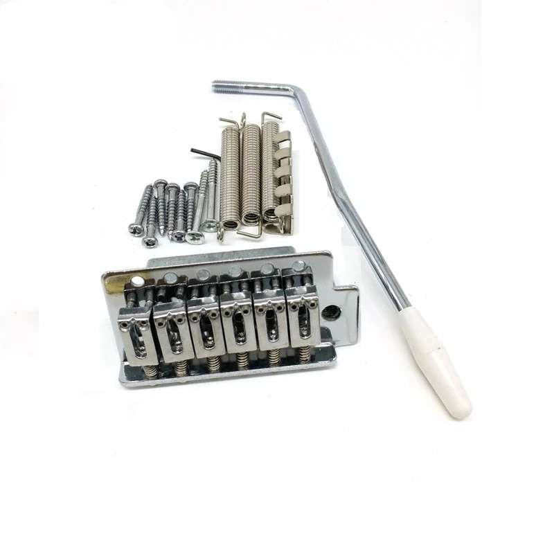 Chrome Modern Strat 6 point Tremolo Bridge Complete - 52.5mm spacing Full Size Block