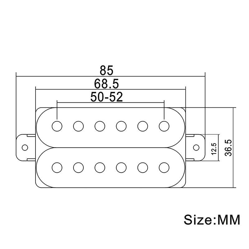 Black Karman AlNiCo 5 Humbucker Guitar Pickup with Fixed Studs (Single)