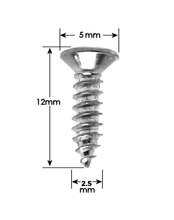 2.5mm x 12mm Pickguard/Backplate Screw (Gibson Size)