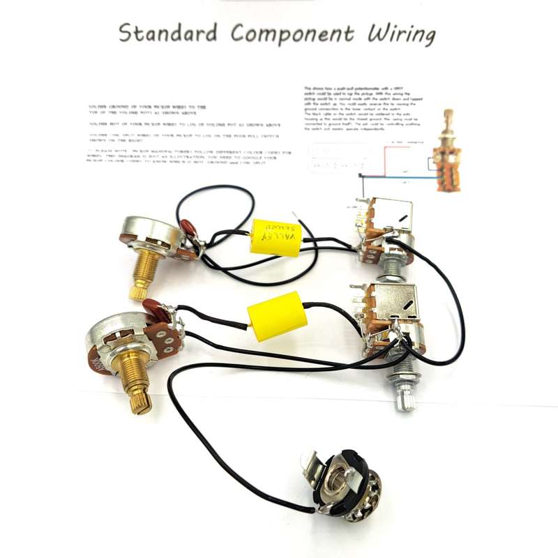 Pre-wired Electronics for Les Paul, SG or similar with 2V2T with Push Pull Pots