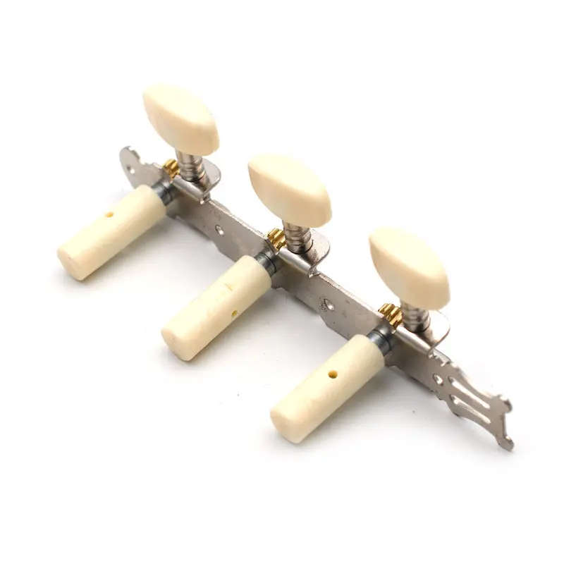 Chrome with Rectangle Plastic Buttons Classical Guitar Machine Head Tuners Set of 6