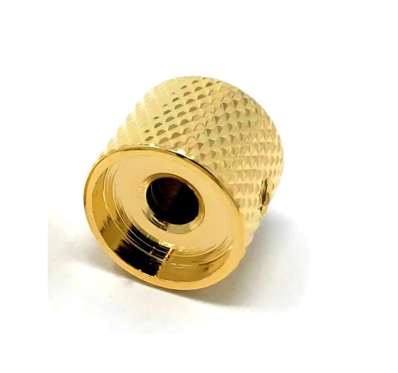 Gold Metal Knob with Tightening Screw for Solid Shaft Potentiometers (single)