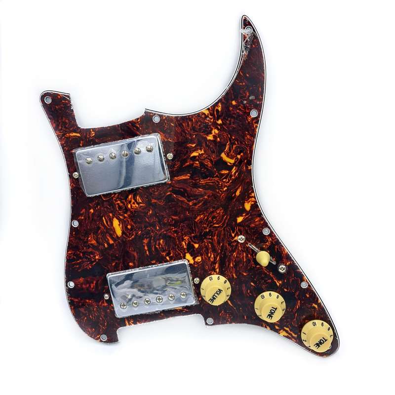 Loaded Prewired Pickguard with 2 Humbuckers (Coil Split Mod) Black