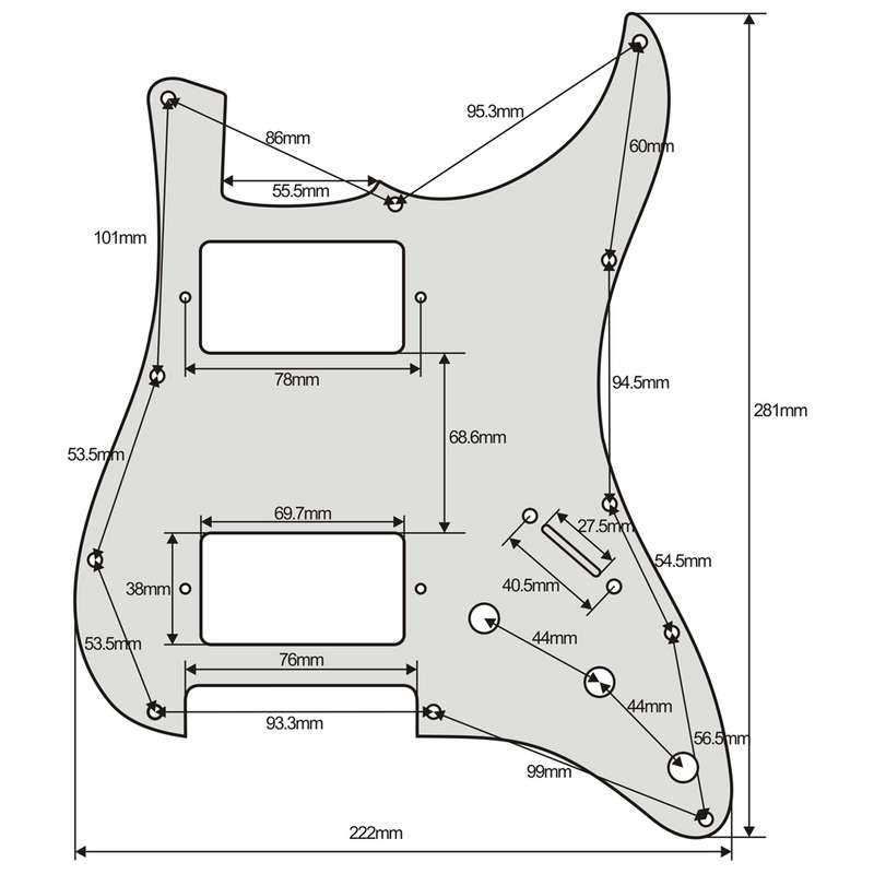 Loaded Prewired Pickguard with 2 Humbuckers (Coil Split Mod) Black
