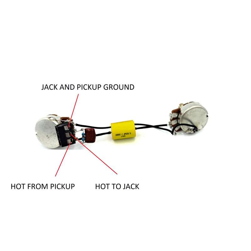Solderless Pre-wired Electronics for Les Paul, SG or similar with 1V1T without Switch