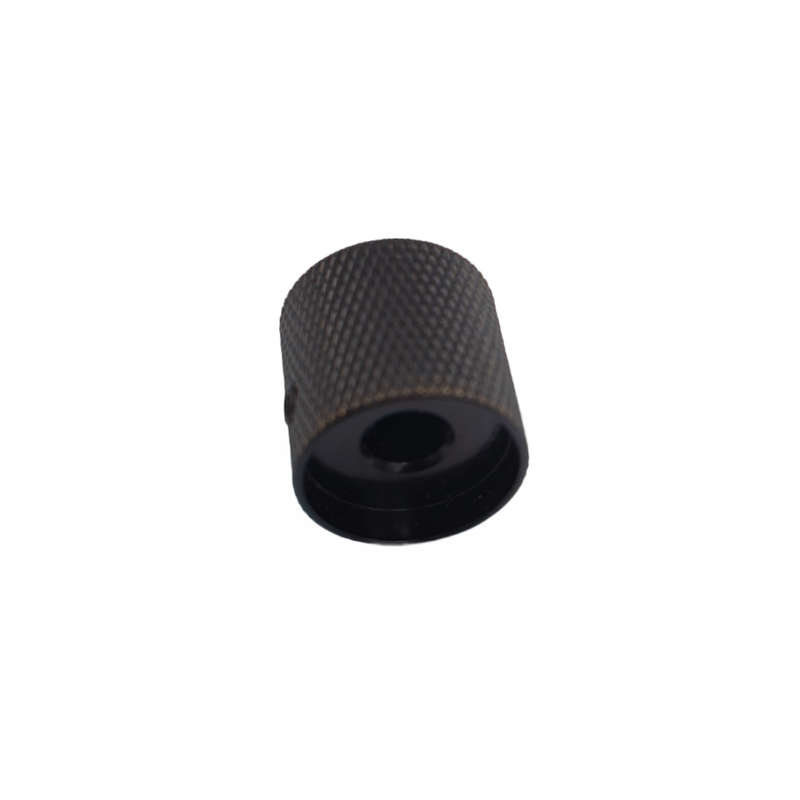 Black Metal Knob with Tightening Screw for Solid Shaft Potentiometers (single)