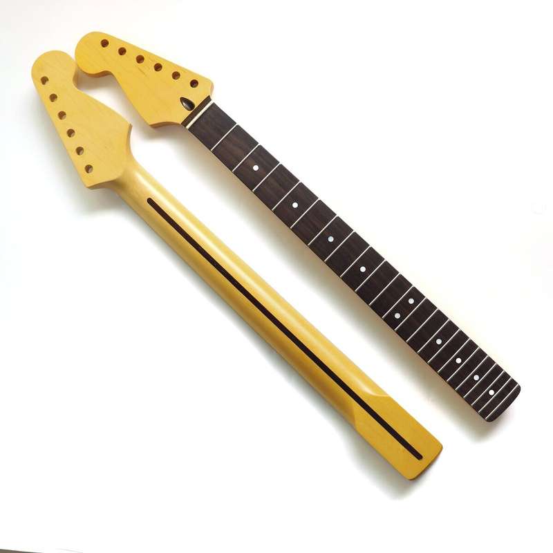 Left Hand Stratocaster Maple Neck, Rosewood Fretboard, Nitro Satin Finish, Vintage Yellow Tint