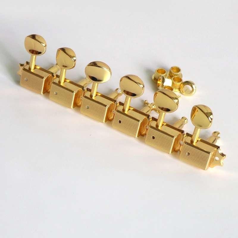 Gold Vintage Kluson Style Tuners Set of 6 Right - Slotted posts