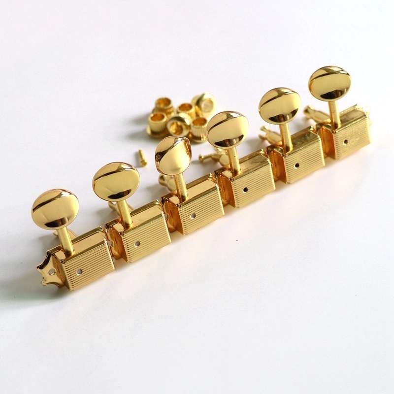 Gold Vintage Kluson Style Tuners Set of 6 Right - Slotted posts