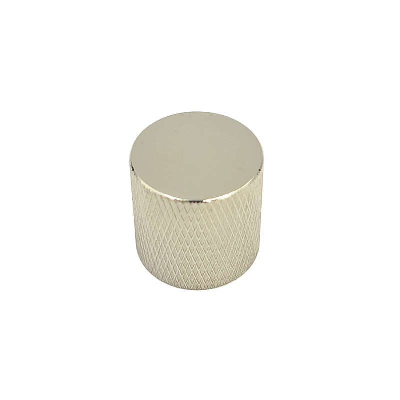 Flat Top Nickel Metal Knob - Push On (single)