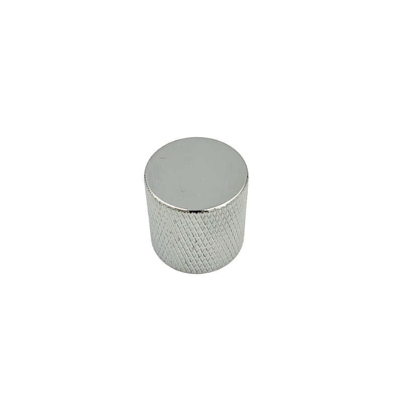 Flat Top Chrome Metal Knob - Push On (single)