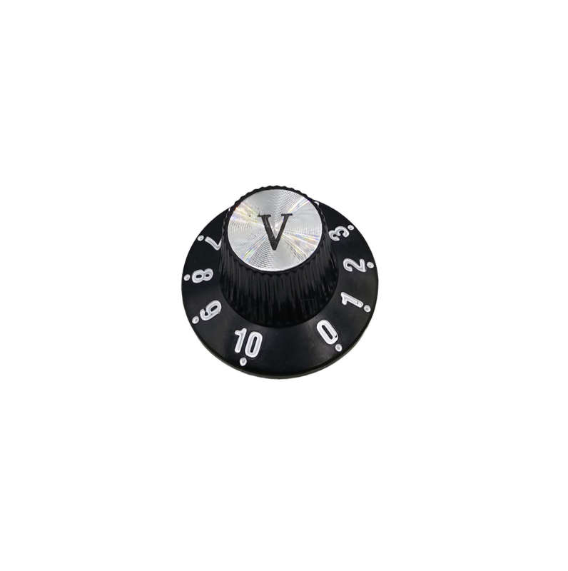 Black Witch Hat Fender style replacement knob single - "V"