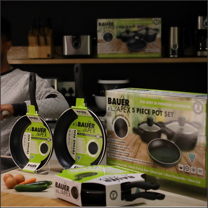 Bauer Apex 5pc Pot set | Non-Stick Cookware Set