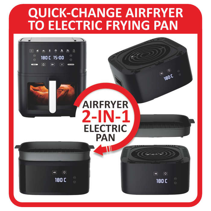 Genesis  2-in-1 Fry 'n Grill | Airfryer with Electric Frying Pan