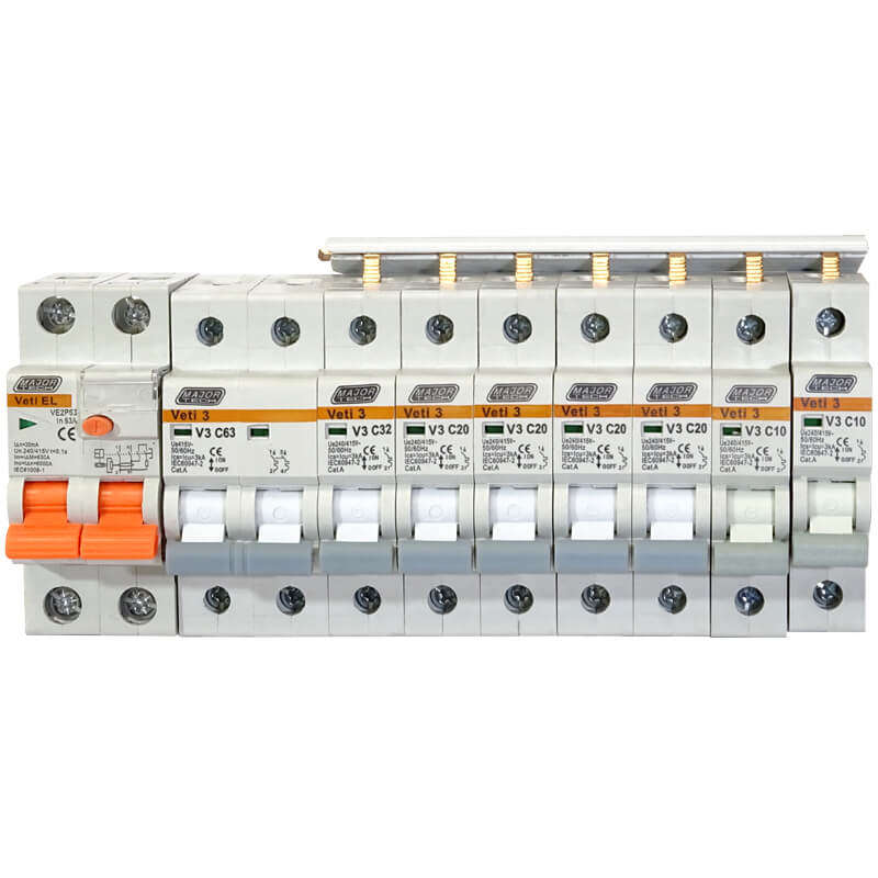 Veti Circuit Breaker Kit with 6 Teeth Busbar (V3C-DBK1) Major Tech