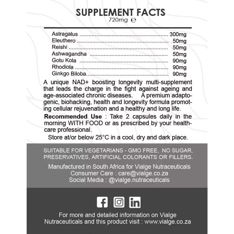 Life Force, 720mg - Natural NAD+ Boosting Longevity Supplement (60's)