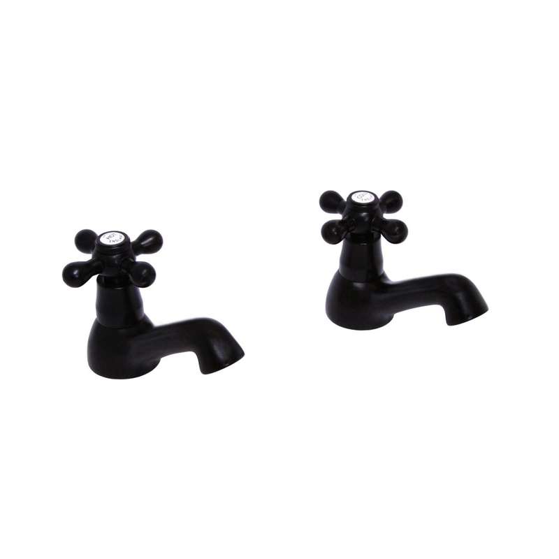VADO - Vic-Side - Tap - Bath Pillar Taps (Pair) - Matt Black