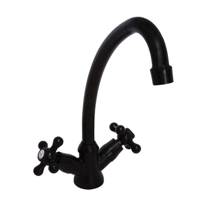 Victoriana Sink Mixer Mono Pillar-Mounted Matt Blacck