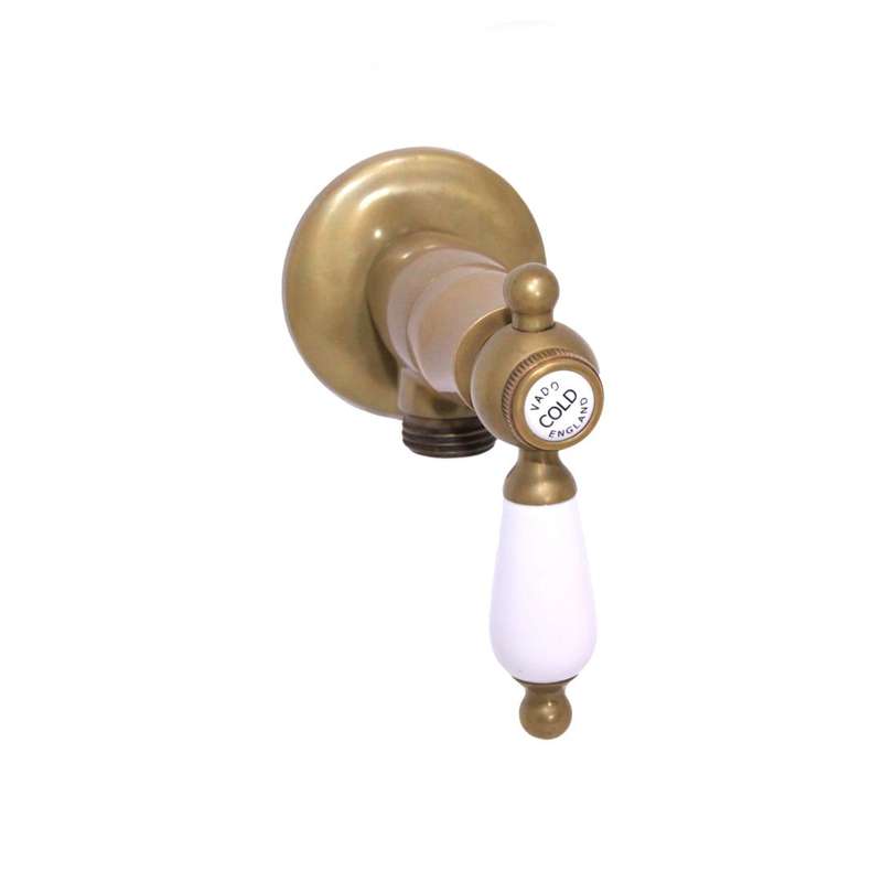 Antique Brass angle control valve white lever
