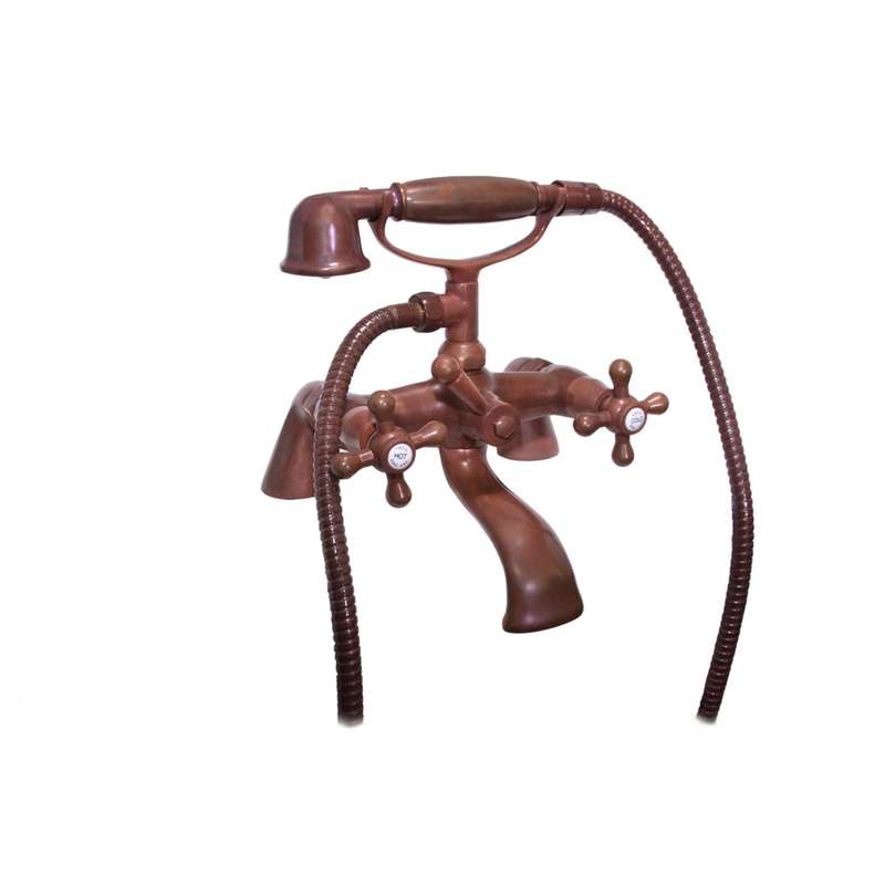 VADO - Vic-Side - Mixer - Bath, 2 Handle, Pillar Mounted - Aged Copper