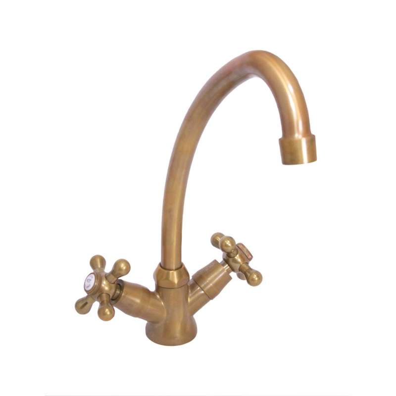 Antique Brass 1 tap hole sink mixer vic handle