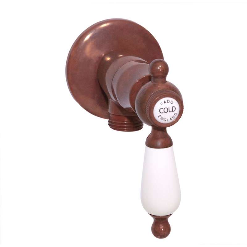 VADO - Kensington - White Lever - Valve - Angle Valve - Aged Copper