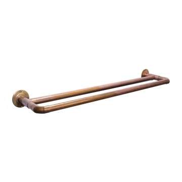 Double Towel Rail 600mm Antique Brass