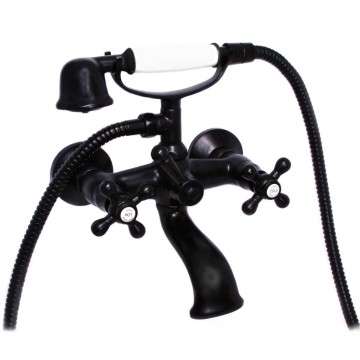 VADO - Vic-Side - Mixer - Bath, 2 Handle, Pillar Mounted -Matt Black