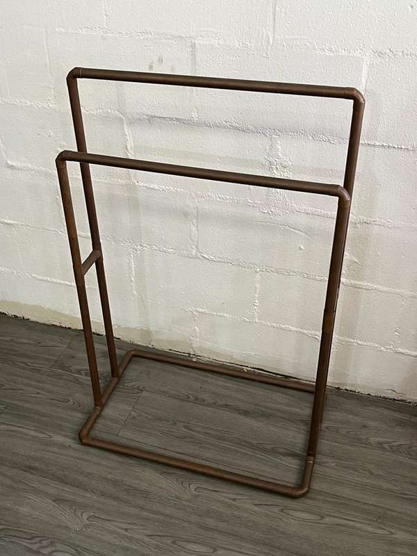 Custom Built Free Standing Towel Rail Copper