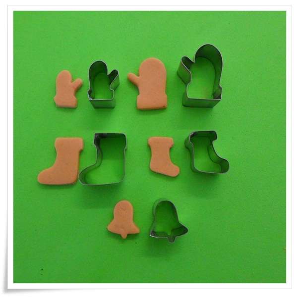 Miniature Santa Glove-Boot-Bell Cutters