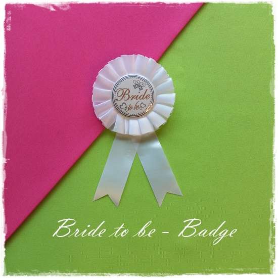 Bride Badge- White