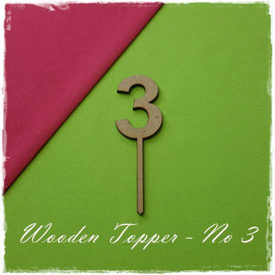 Number 3- Wooden Topper