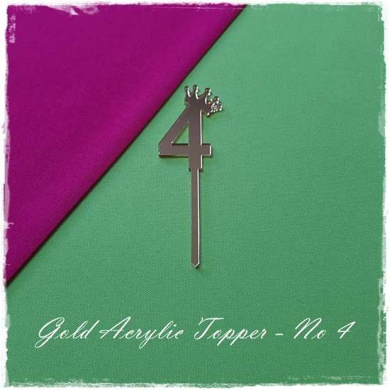 Gold Acrylic number 4 topper
