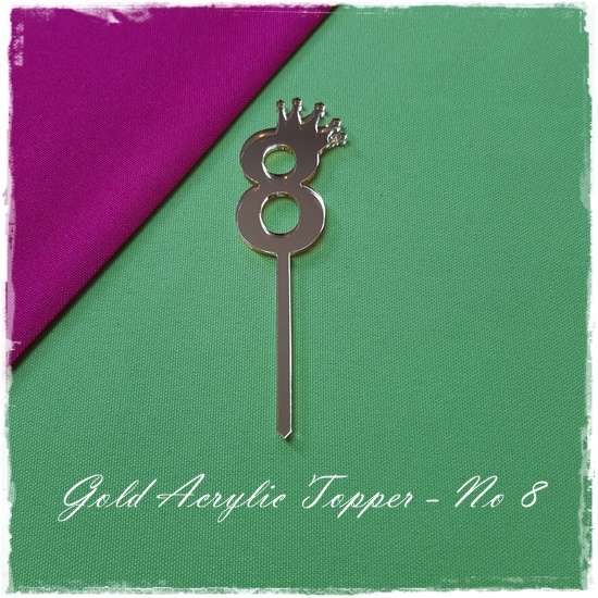 Gold number 8 Acrylic Topper