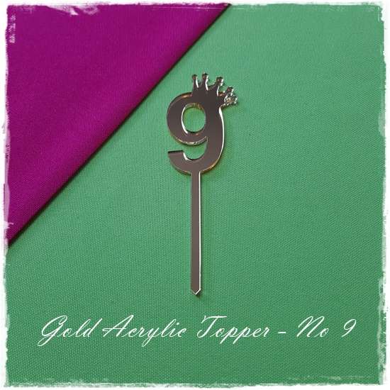 Gold Acrylic Number 9 topper