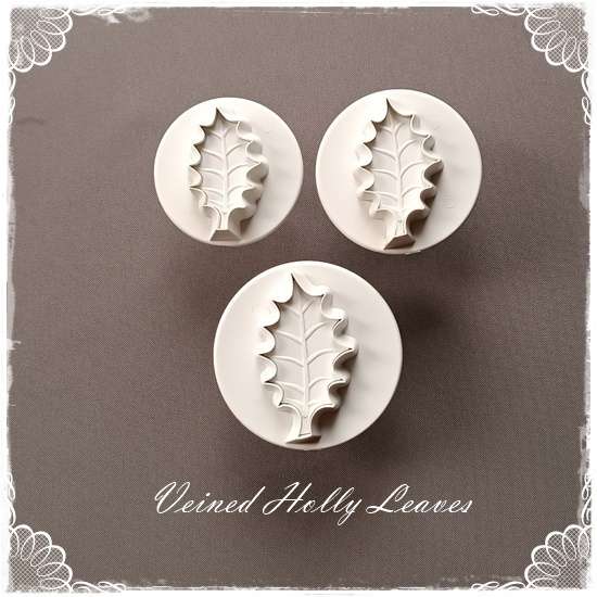 Veined Holly Leaf Plunger Cutters