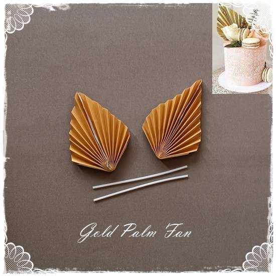 Gold Paper Fan Toppers