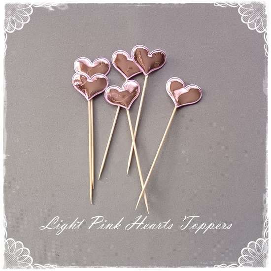 Hearts - Light Pink Toppers