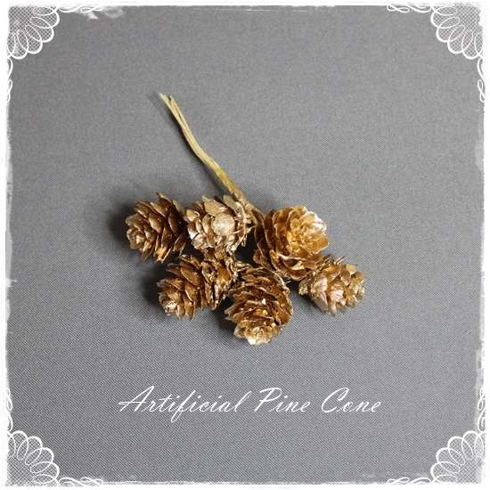 Artificial Pine Cones - Gold