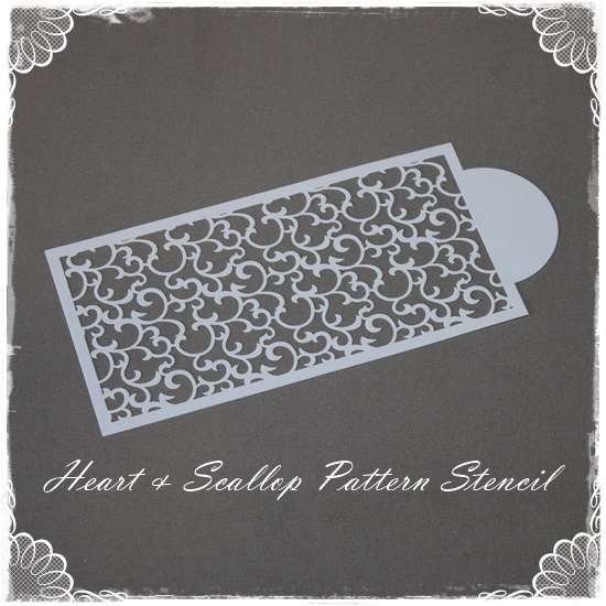 Hearts & Scallop Pattern Stencil