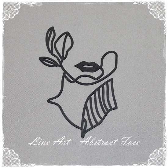 Abstract Ladies Face - Line Art