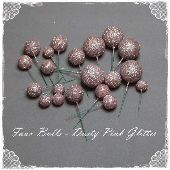 Faux Balls - Dusty Pink Glitter