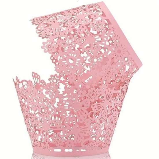 Lace Cupcake Wrapper - Pink