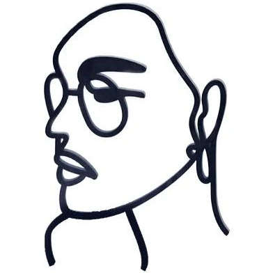 Lady With Glasses - Line Art - Topper