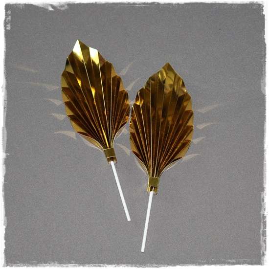 Palm Paper Leaf Fan - Gold