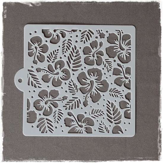 Hibiscus & Leaf Stencil
