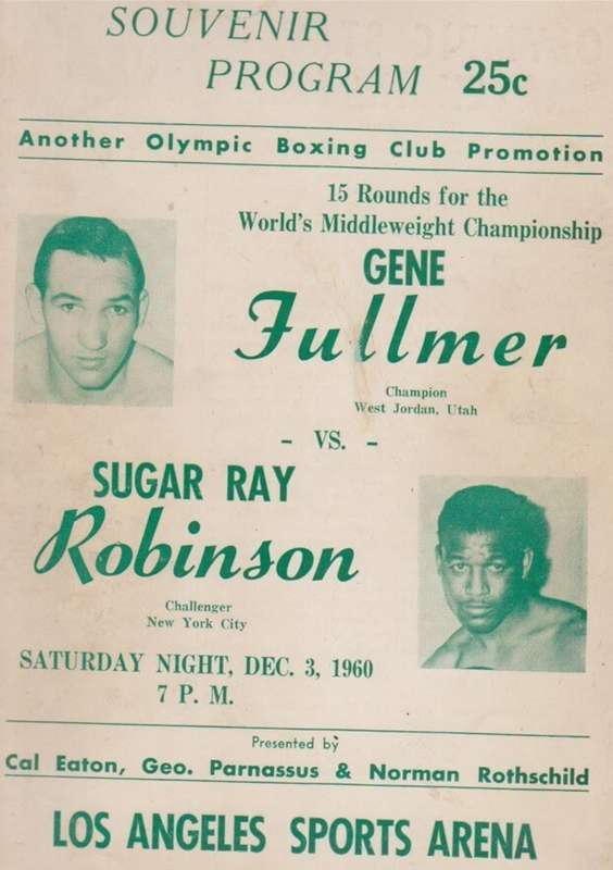 Boxing Gene Fullmer (USA) vs Sugar Ray Robinson (USA) Vintage Sports Archives
